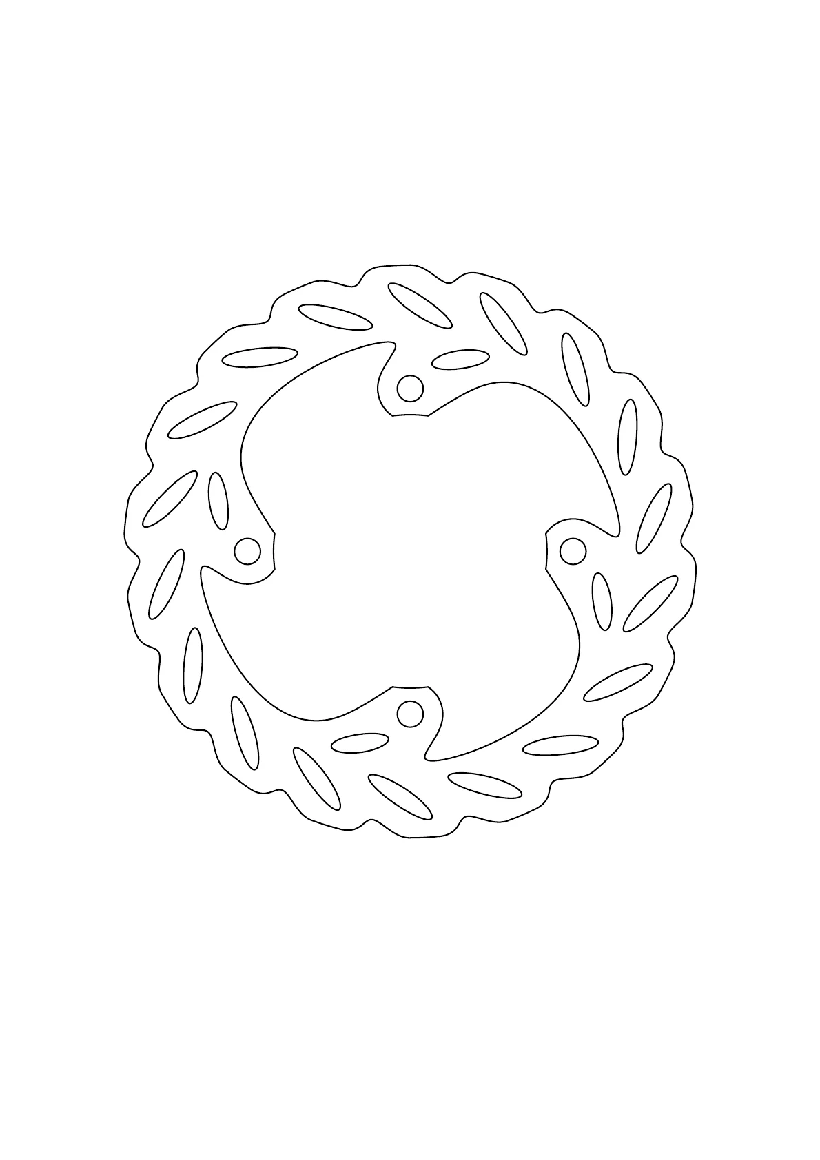 LBG-R-KR94 rear brake rotor technical drawing